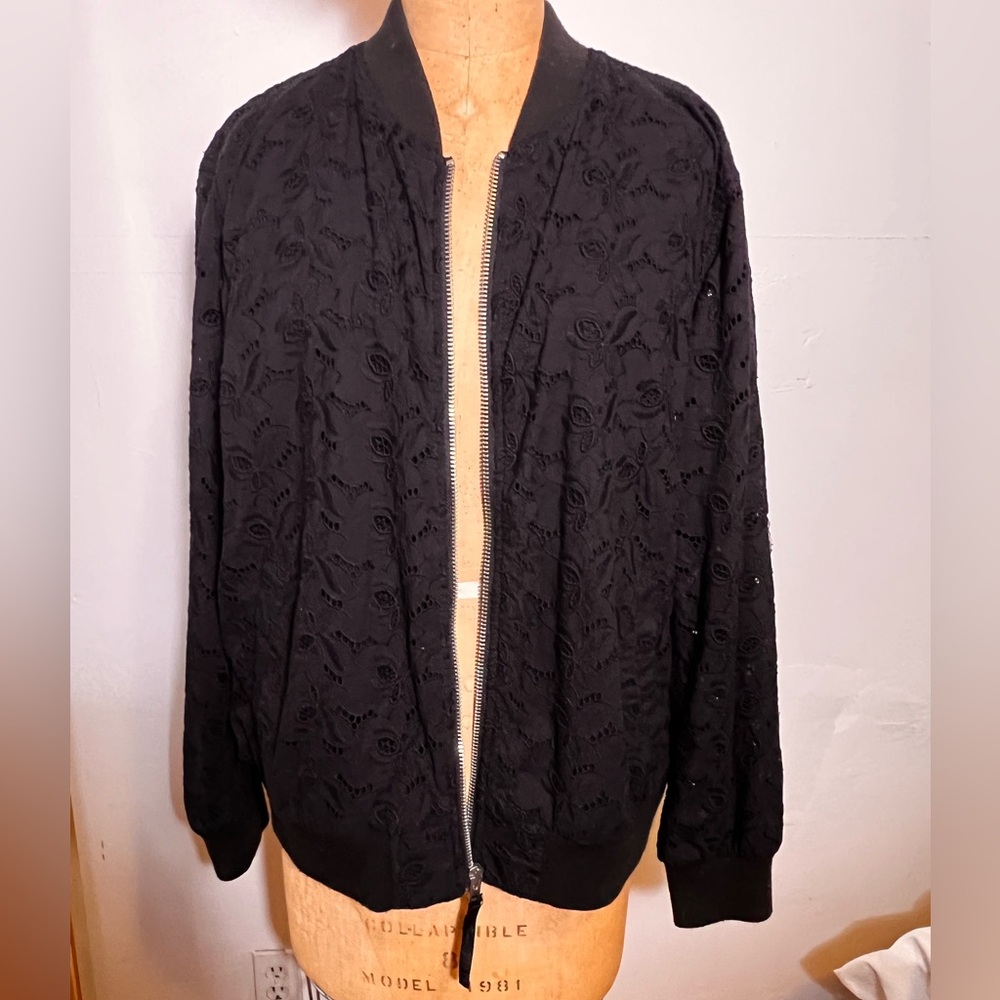 GAP Black Eyelet Bomber Jacket